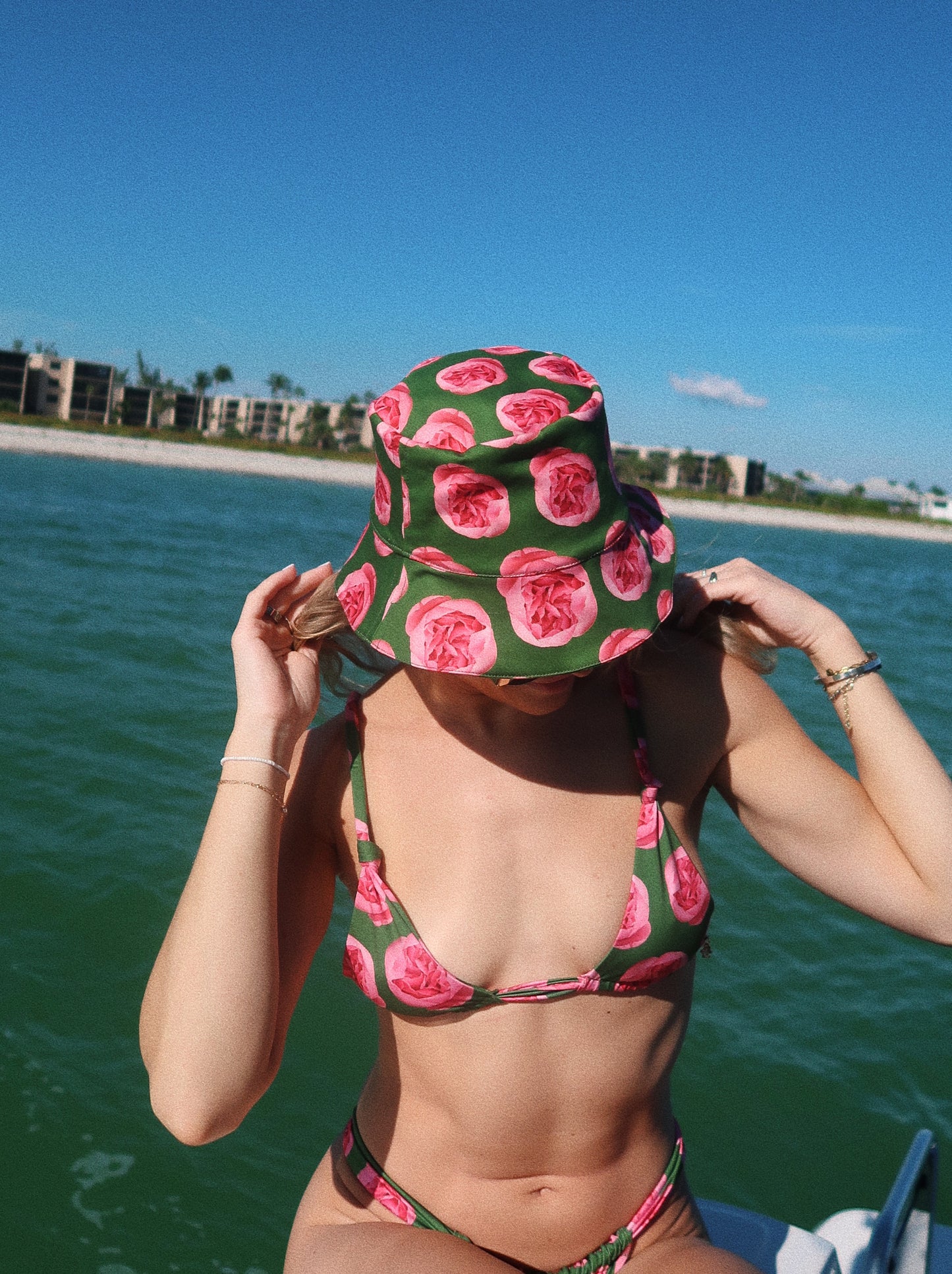 Green Peony Bucket Hat